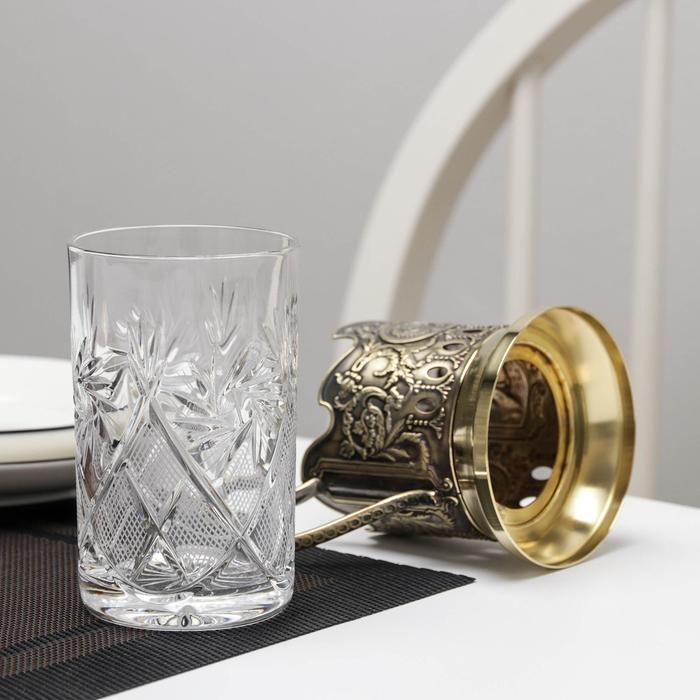 Набор для чая «Высоцкий», 2 предмета: подстаканник, стакан, латунь - фото 1888150089