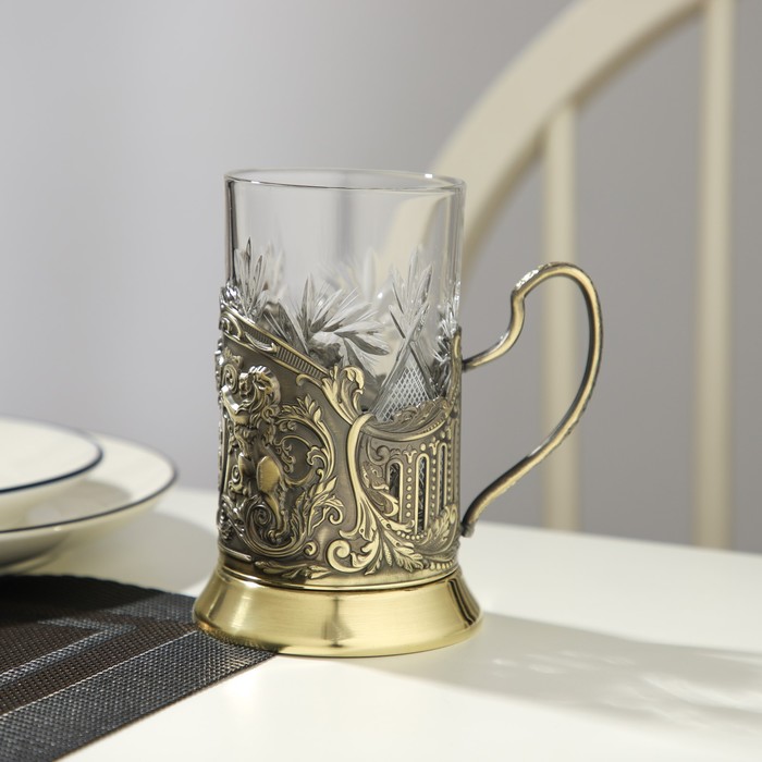 Набор для чая «Глава семьи», 3 предмета: подстаканник, стакан, открытка - фото 1886668724