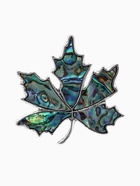 Брошь-кулон «Галиотис. Лист клёна», зелёная в чернёном серебре - Фото 1