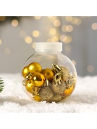 Ёлочные игрушки «Небылица», шары новогодние, d=2 см, набор 18 шт., золото - Фото 4