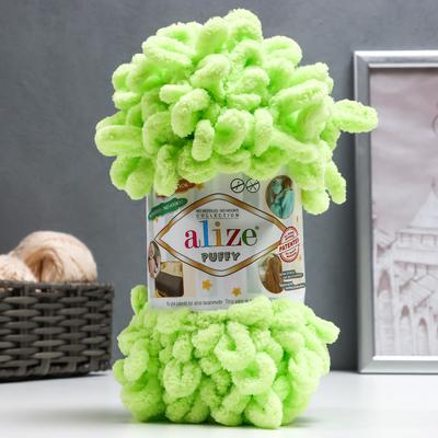 Плюшевая пряжа для вязания руками ALIZE, Puffy, 100 % микрополиэстер, 9 м/100 г, (41 фисташковый)