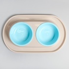 Миска для животных Мур-мяу 0.3 л двойная на подставке, светло-бежевая - Фото 6