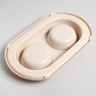 Миска для животных Мур-мяу 0.3 л двойная на подставке, светло-бежевая - Фото 7