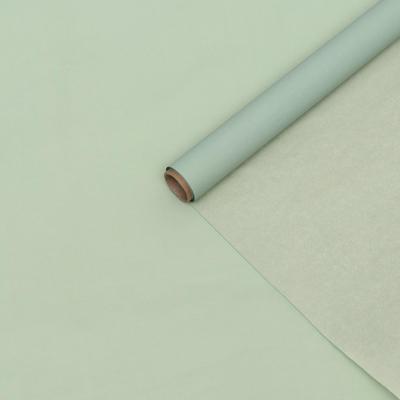 Бумага упаковочная тишью двухстороняя, кремовая-хаки, 0,6 х 10 м