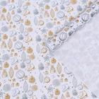 Бумага крафт упаковочная "Еловые игрушки и коньки" 70г/м2 0,55 x 10м - Фото 1