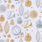 Бумага крафт упаковочная "Еловые игрушки и коньки" 70г/м2 0,55 x 10м - Фото 3