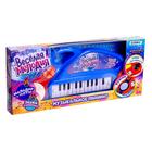 Музыкальное пианино «Весёлая мелодия», звук, свет, цвет синий - фото 6453348