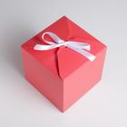 Коробка подарочная складная, упаковка, «Красная», 12 х 12 х 12 см - фото 6453359