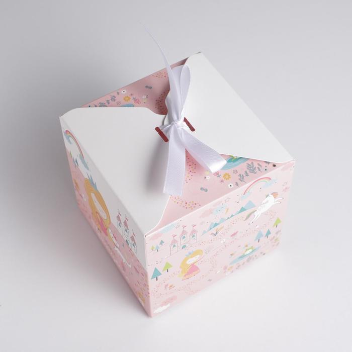 Коробка подарочная складная, упаковка, «Принцессе», 12 х 12 х 12 см - фото 1908738752