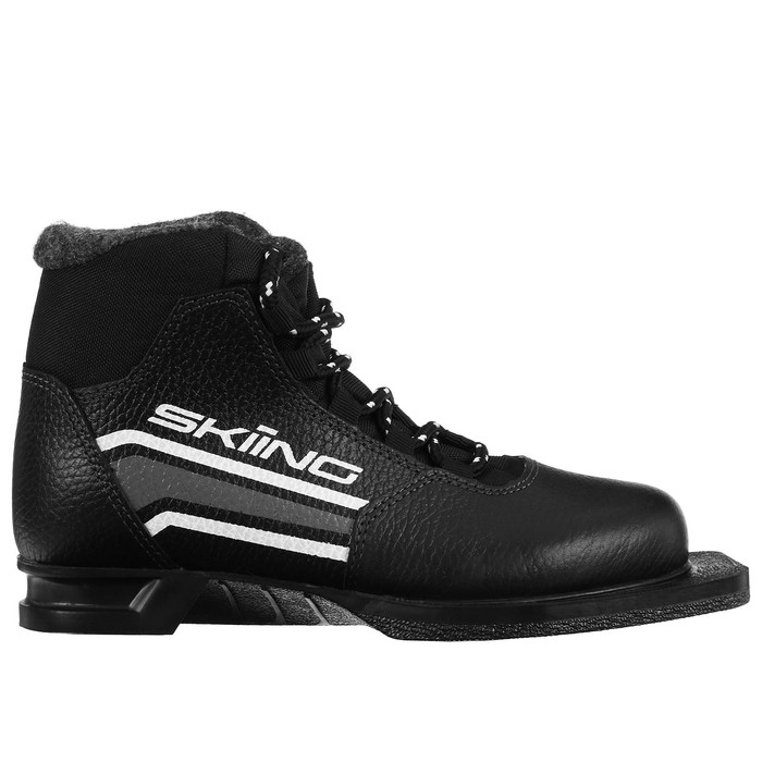 Ботинки лыжные ТРЕК Skiing НК NN75, цвет чёрный, лого серый, размер 33 - Фото 1