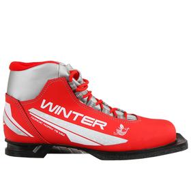 Ботинки лыжные женские TREK Winter 1, NN75, искусственная кожа, цвет красный/серебристый, лого серебристый, размер 31