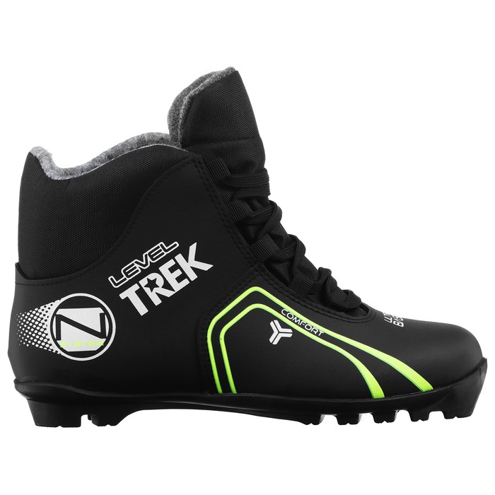 Ботинки лыжные TREK Level 1 NNN, цвет чёрный, лого неон, размер 40 - Фото 1