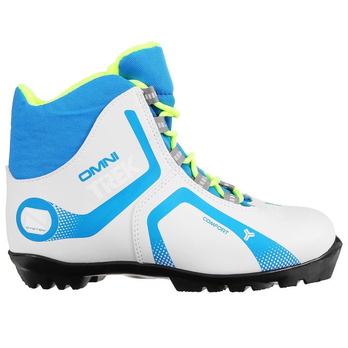 Ботинки лыжные TREK Omni 5 NNN, цвет белый, лого синий, размер 35 - Фото 1