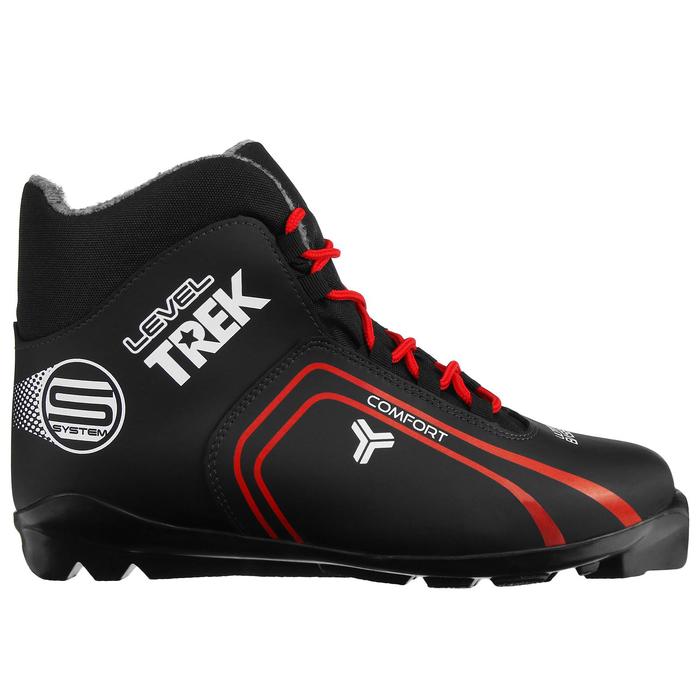 Ботинки лыжные TREK Level 2 SNS, цвет чёрный, лого красный, размер 46 - Фото 1