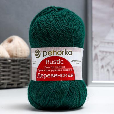 Пряжа "Деревенская" 100% шерсть 250м/100гр (335-Изумруд)