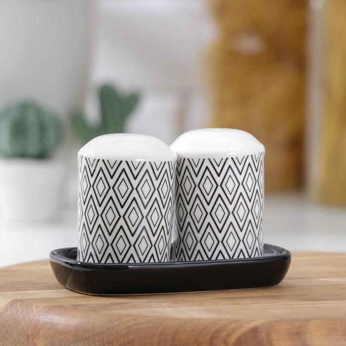 Набор для специй Доляна «Марокко», 2 предмета: солонка, перечница, 130 мл - Фото 1