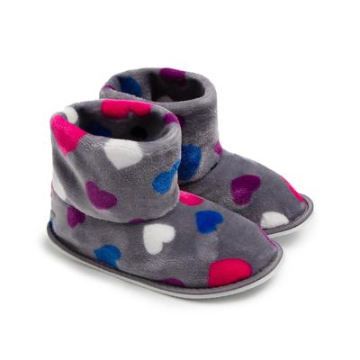 Тапочки женские, цвет серый сердечки, размер 40