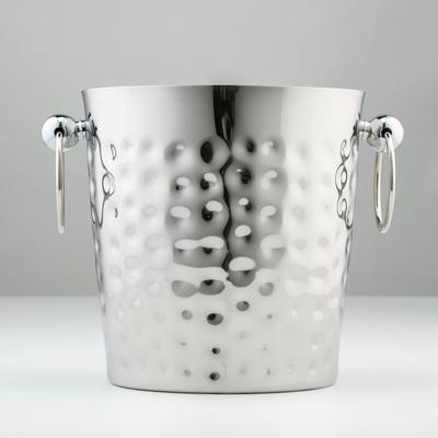 Ведро для льда «Чеканный», 3.5 л, 23.5×18.5×18.5 см, 201 сталь, нержавеющая сталь, серебристое