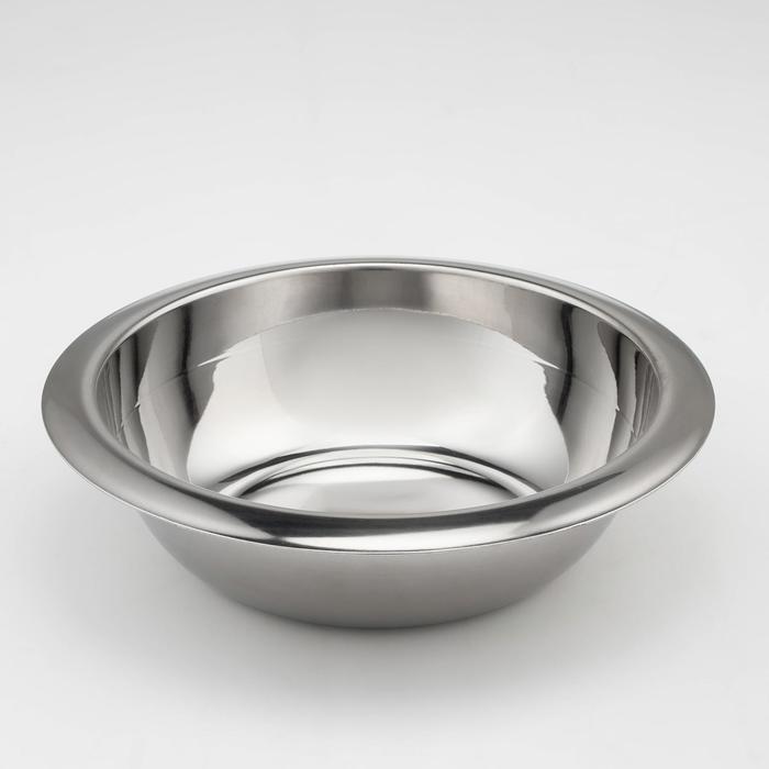 Мискa из нержавеющей стали, 1,6 л, d=24 см, 201 мaркa стaли, толщинa 0,8 мм, внутренний диaметр 20 см - Фото 1