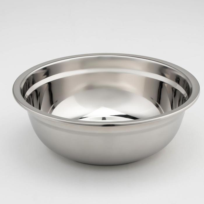 Мискa из нержавеющей стали, 1,8 л, 22×7,5 см, 201 мaркa стaли, толщинa 0,8 мм, внутренний диаметр 20 см - Фото 1
