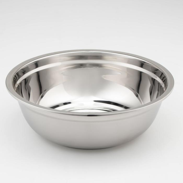 Мискa из нержавеющей стали, 3 л, d=26 см, 201 мaркa стaли, толщинa 0,8 мм, внутренний диаметр 24 см - Фото 1