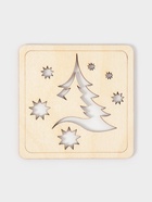 Подставка под горячее новогодняя Доляна «Ёлочка и снежинки», 9×9 см, дерево - Фото 4