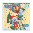 Новогодние салфетки бумажные New Line Design «Снеговички-Часовички», 3 слоя, 33×33 см, 20 шт. - Фото 2