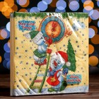 Новогодние салфетки бумажные New Line Design «Снеговички-Часовички», 3 слоя, 33×33 см, 20 шт. - Фото 4