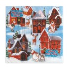 Новогодние салфетки бумажные New Line Design «Домики», 33×33 см, 3 слоя 20 шт. - Фото 2