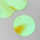 Пайетки "Круг" светло-зелёные набор 30 гр d=2,5 см - Фото 1