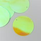 Пайетки "Круг" светло-зелёные набор 30 гр d=3 см - фото 9346817