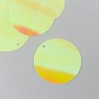 Пайетки "Круг" светло-жёлтые набор 30 гр d=3 см - фото 9346820