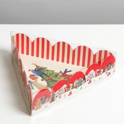 Коробка для кондитерских изделий с PVC крышкой «Friends», 18 х 18 х 4 см, Новый год