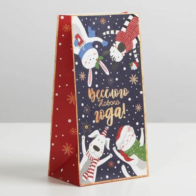 Пакет без ручек «Новогоднее время», 10×19.5×7 см