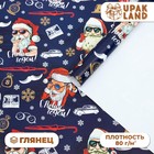 Бумага упаковочная новогодняя глянцевая «Кайфуша Санта», 50×70 см - Фото 1