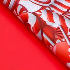 Бумага упаковочная глянцевая, двусторонняя «Лабиринт», красный, 50×70 см - Фото 3