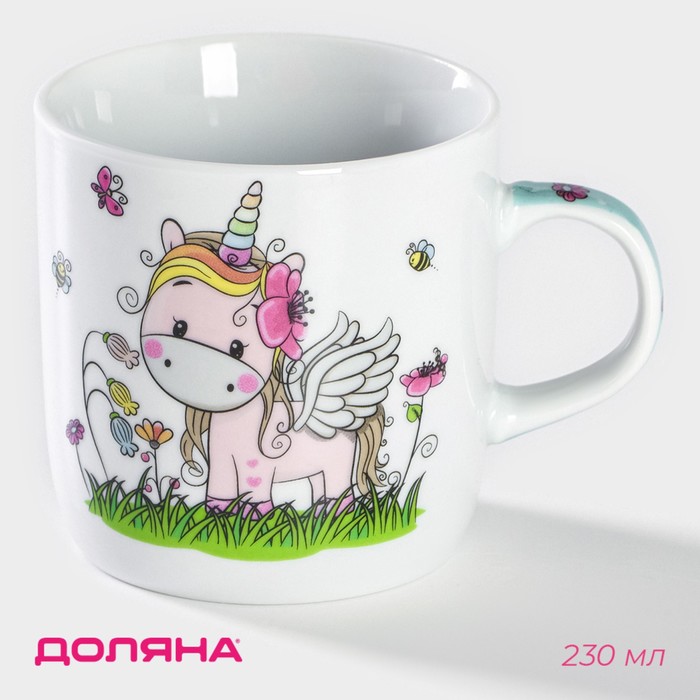 Кружка Доляна «Единорожка», 230 мл, керамика, белая - Фото 1