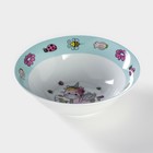 Детская тарелка глубокая Доляна «Единорожка», 400 мл, d=15 см, керамика, белая - Фото 3