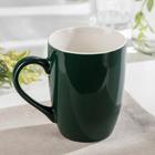 Кружка фарфоровая Доляна «Изумруд. Папоротник», 350 мл, цвет зелёный - Фото 3