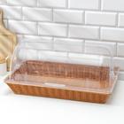 Хлебница Доляна «Крем», плетёное основание, 53×32 см, пластик, коричневая - Фото 3