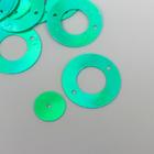 Пайетки "Круг в кольце" зелёные набор 30 гр d=2 см - фото 6453949