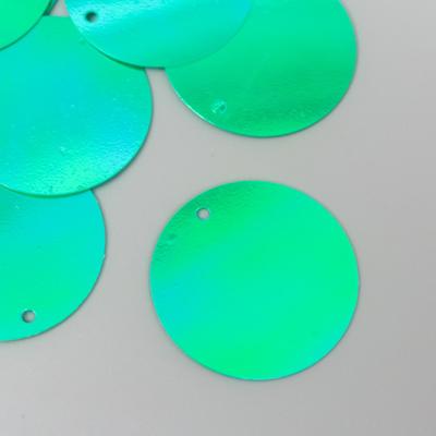 Пайетки «Круг», зелёные, набор 30 г, d=2.5 см