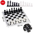 Настольная игра 2 в 1: шахматы и шашки, фигуры пластик, поле картон 30 х 30 см - Фото 1