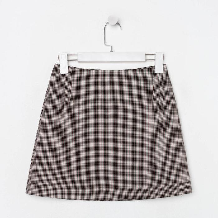 Юбка мини женская MIST, размер 48, коричневый