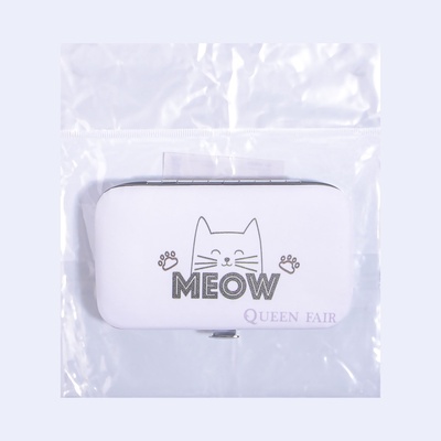 Набор маникюрный Meow, 7 предметов, белый
