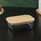 Контейнер для еды BellaTenero «Эко», 370 мл, с бамбуковой крышкой, жаропрочное стекло, прозрачный - Фото 2