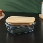 Контейнер для еды BellaTenero «Эко», 370 мл, с бамбуковой крышкой, жаропрочное стекло, прозрачный - Фото 3