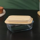 Контейнер для еды BellaTenero «Эко», 370 мл, с бамбуковой крышкой, жаропрочное стекло, прозрачный - Фото 4