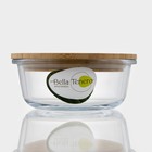 Контейнер для еды BellaTenero «Эко», 350 мл, 13×5.5 см, с бамбуковой крышкой, жаропрочное стекло, прозрачный - Фото 4