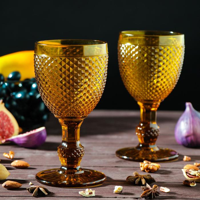 Набор бокалов из стекла Magistro «Вилеро», 280 мл, 2 шт, цвет жёлтый - фото 1908739361